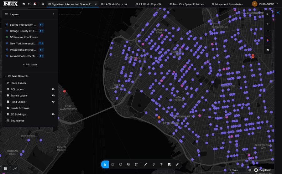 Signalized intersection scores in Brooklyn