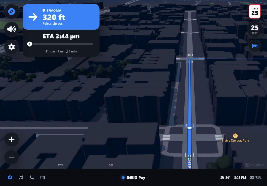 Turn-by-turn navigation with a 3D chase camera