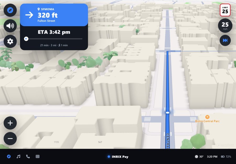 Turn-by-turn navigation with a 3D chase camera