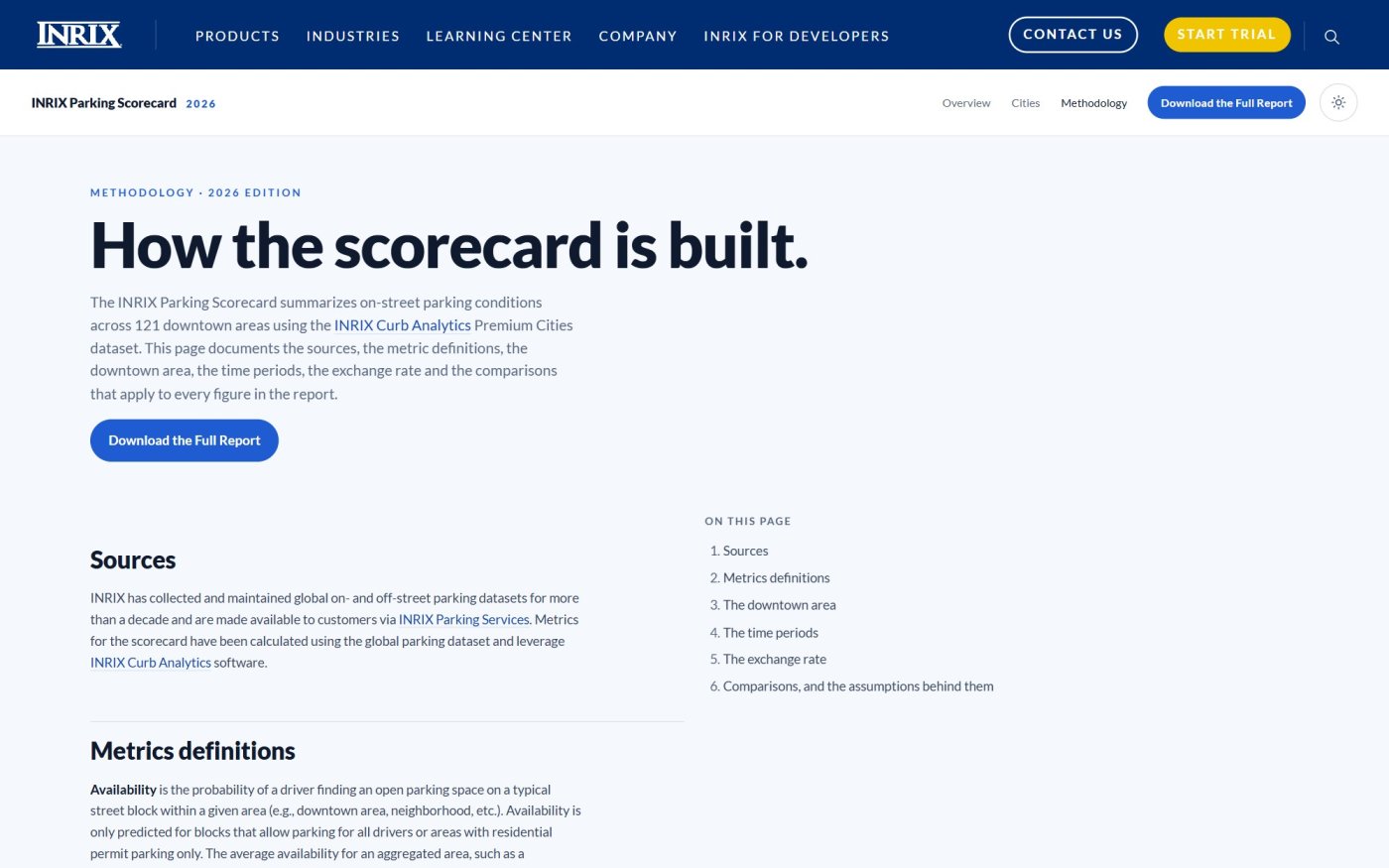 The methodology page, written as a working document
